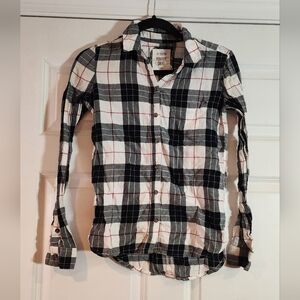 SO Perfect Shirt Black And White Plaid Button-Up Shirt XS